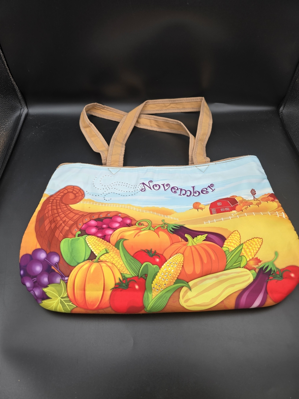 Willabee & Ward November/Harvest Tote Bag with Autumn Produce Print